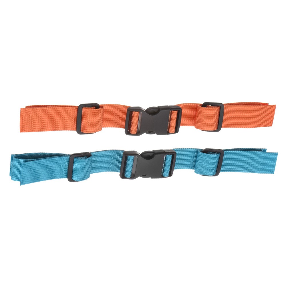 2Pcs Backpack Chest Strap Set Polyester Webbing Adjustable Strap Sky Blue,Orange
