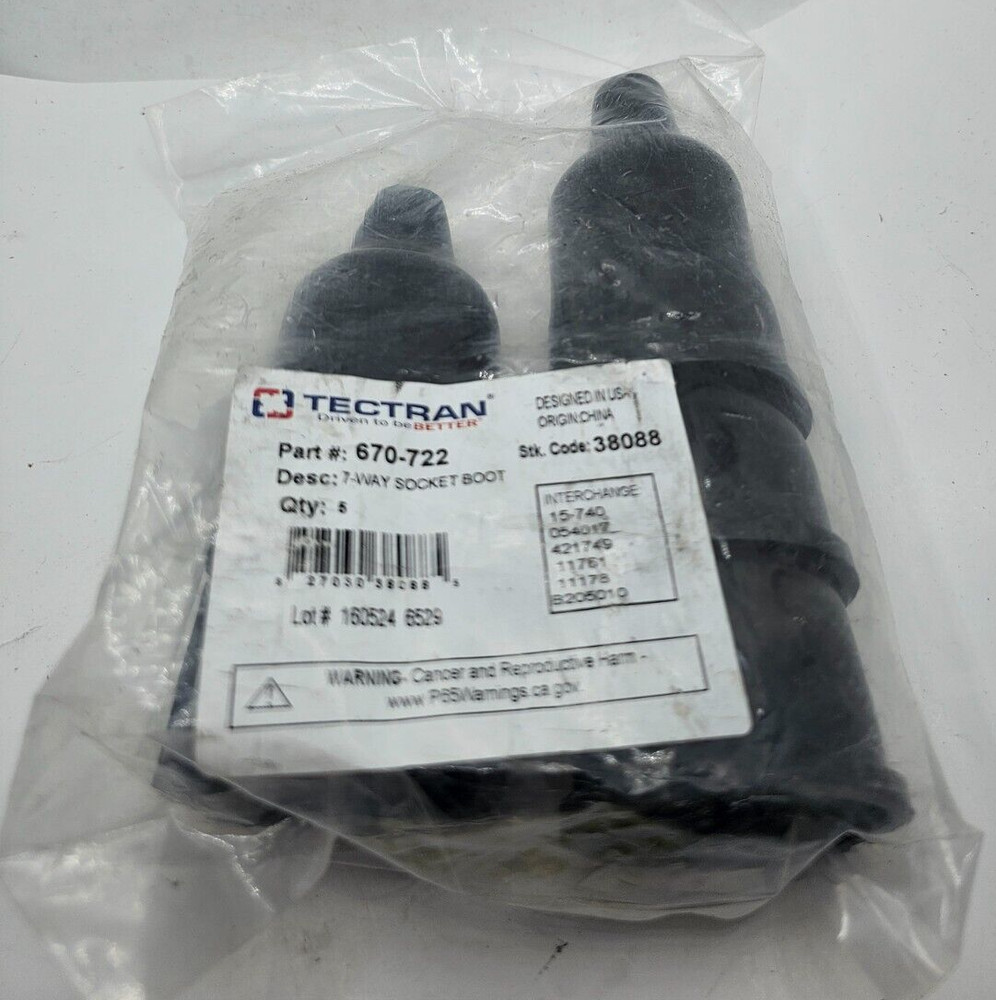 (QTY 5) Tectran Back of Socket Boot 670-722 for 7-Way Socket Boot