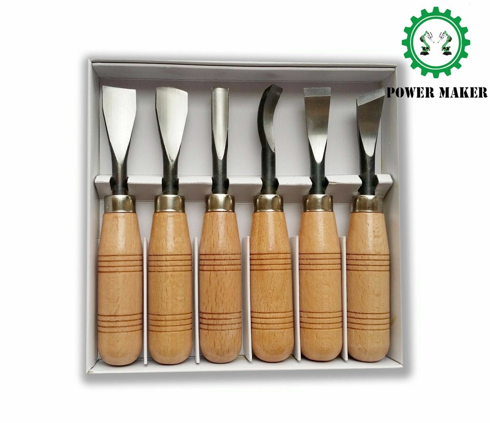6Pcs Professional Woodworking Detail Chisel Wood Carving Hand Chisel Tool Set