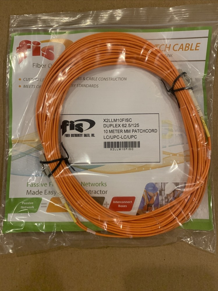 FIS Fiber Optic Patch Cable, Multimode MM, LC/UPC to LC/UPC -- 10 Meter