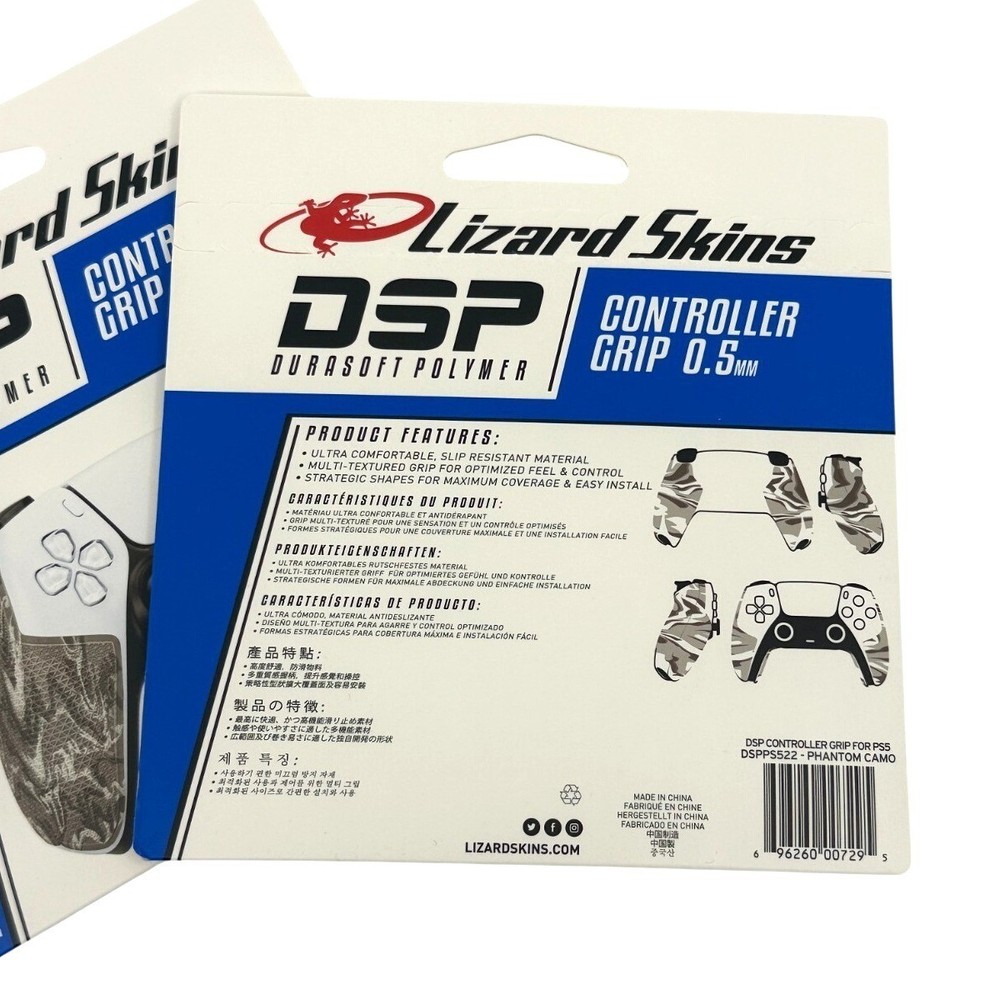 2 Pack Lizard Skins PS5 DSP Controller Grip 0.5mm Phantom Camo