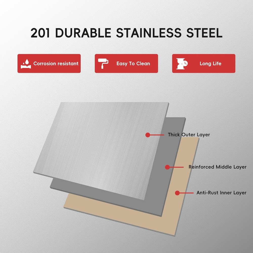 48"x24" Stainless Steel Work Table Adjustable Commercial Table for Kitchen Prep