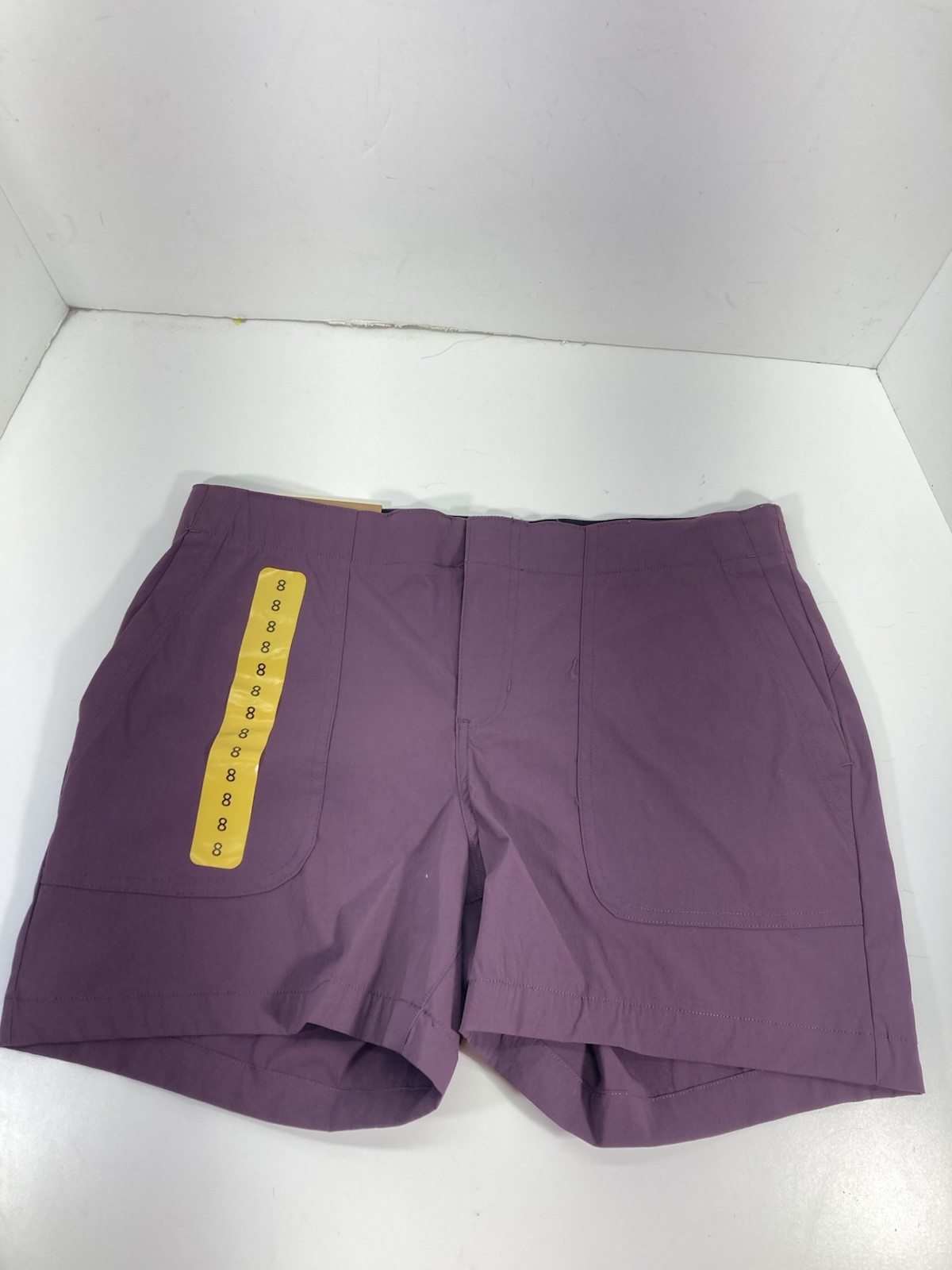 Eddie Bauer Performance Hiker Shorts Women 8 32X7 Purple Eggplant Stretch NWT