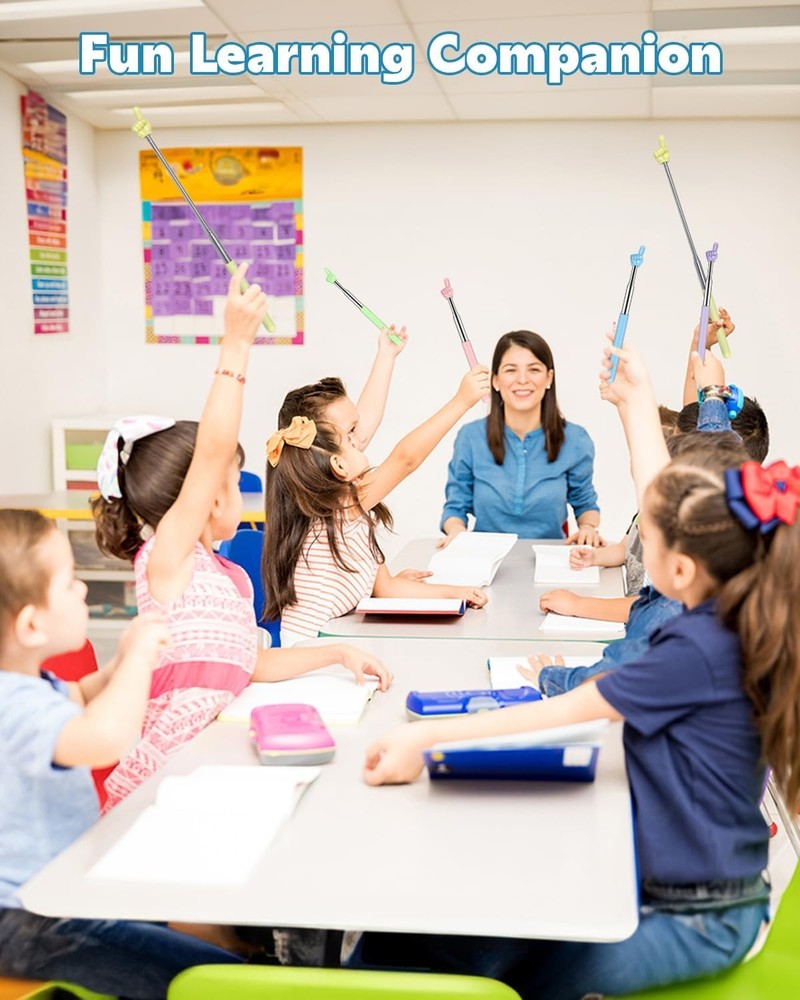 Retractable Teacher Pointer for Classroom Kids Reading, Dumero 5 Pack