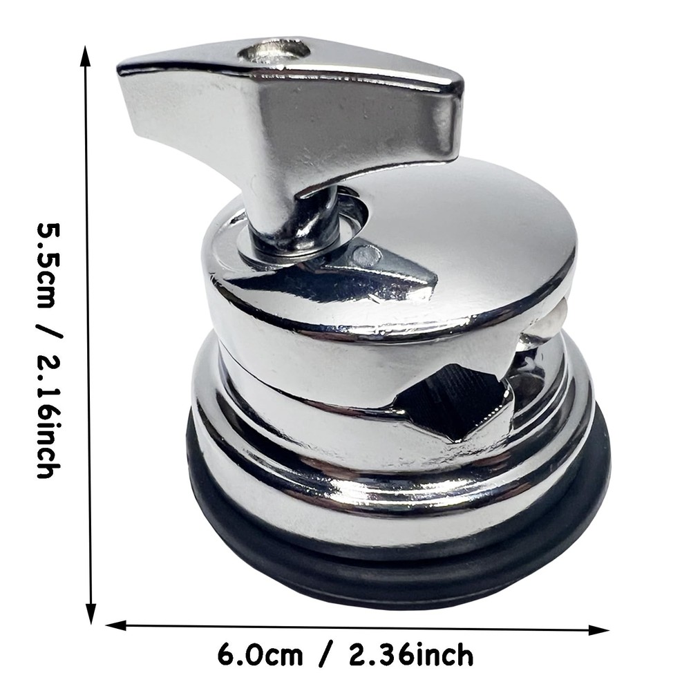 Tceapoo 3pcs Floor Tom Drum Leg Bracket Mount, Holder Base Plate Silver