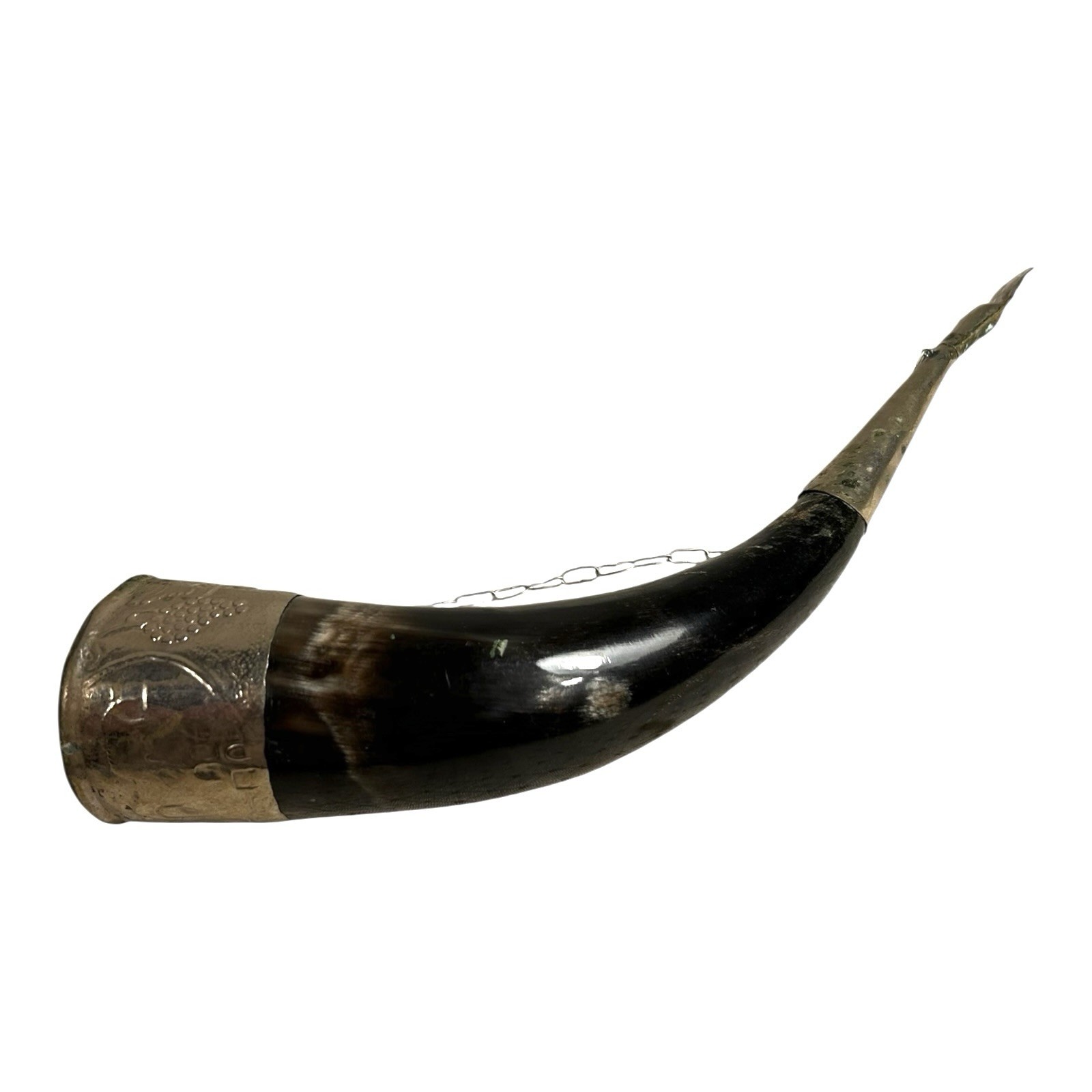 Antique Norwegian Viking Drinking Horn - Ornate