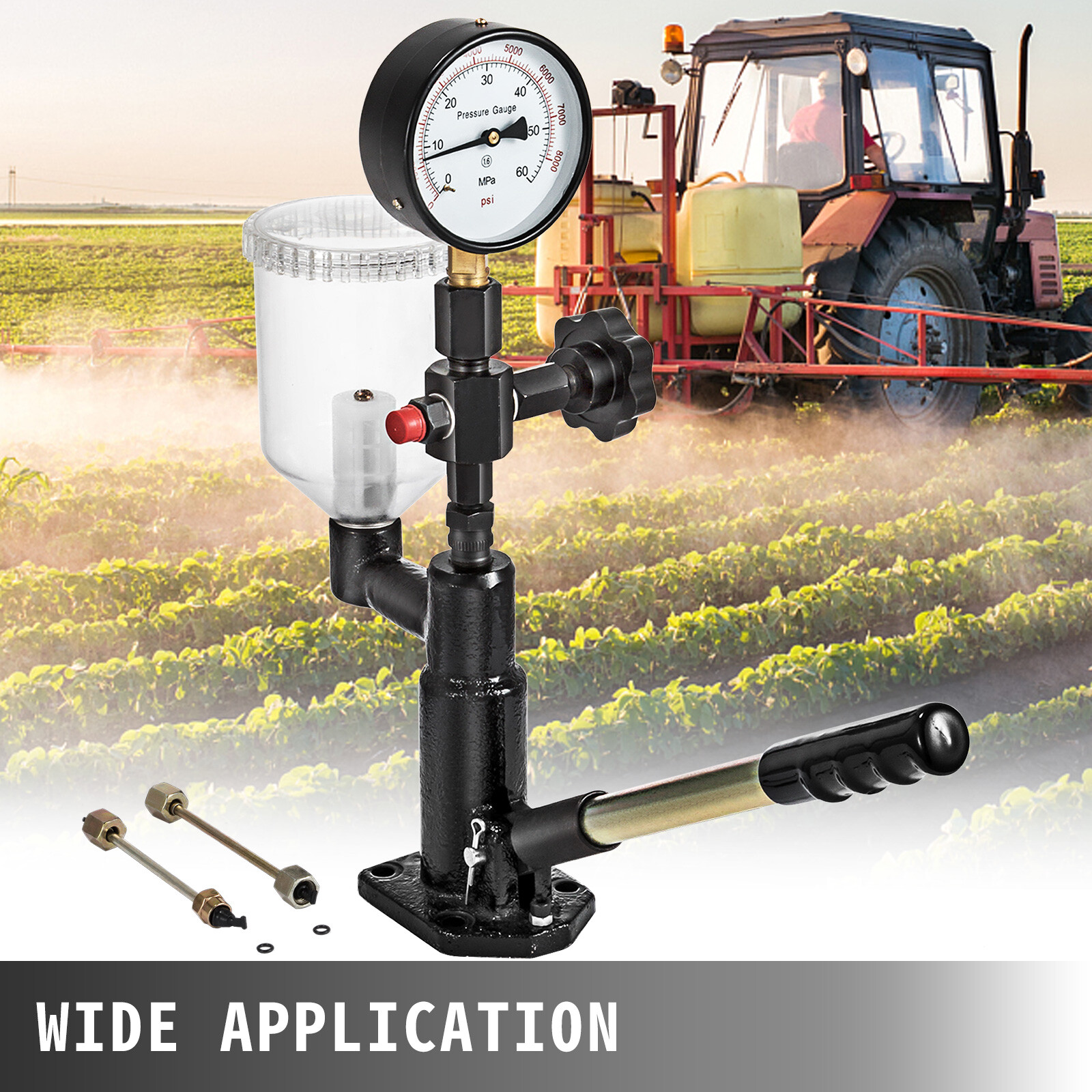 Diesel Injector Nozzle Pressure Tester Tool 0-600Bar(0-8000PSI) 60Mpa Pressure