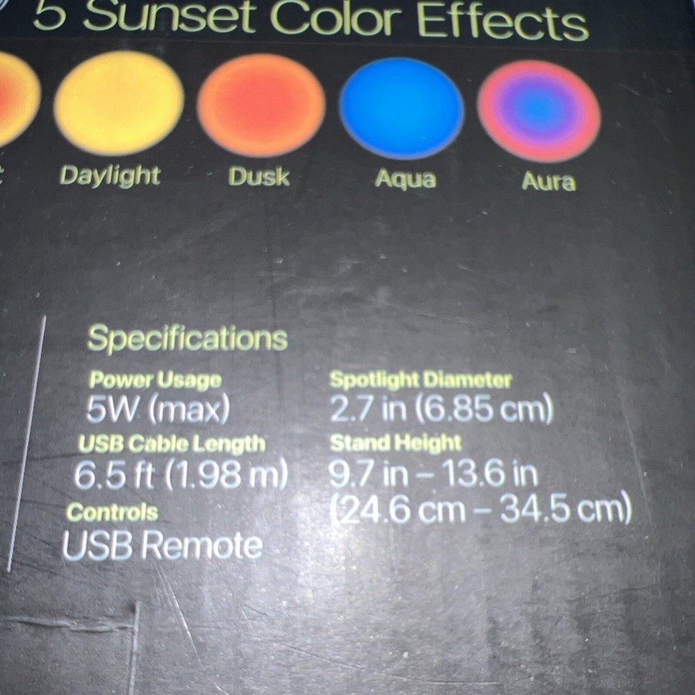 Vivitar Sunset Projector LED Light USB Sunset Lamp Projector Adjustable Angle