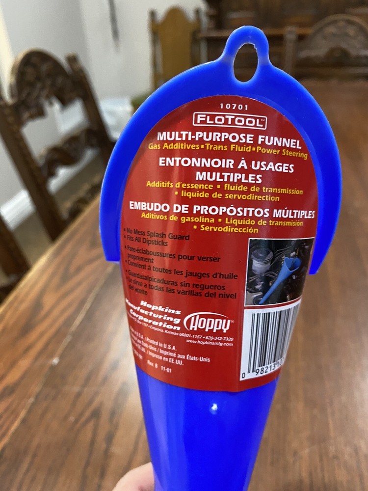 FloTool 11” Spill Saver Multi-Purpose Funnel, Blue #10701
