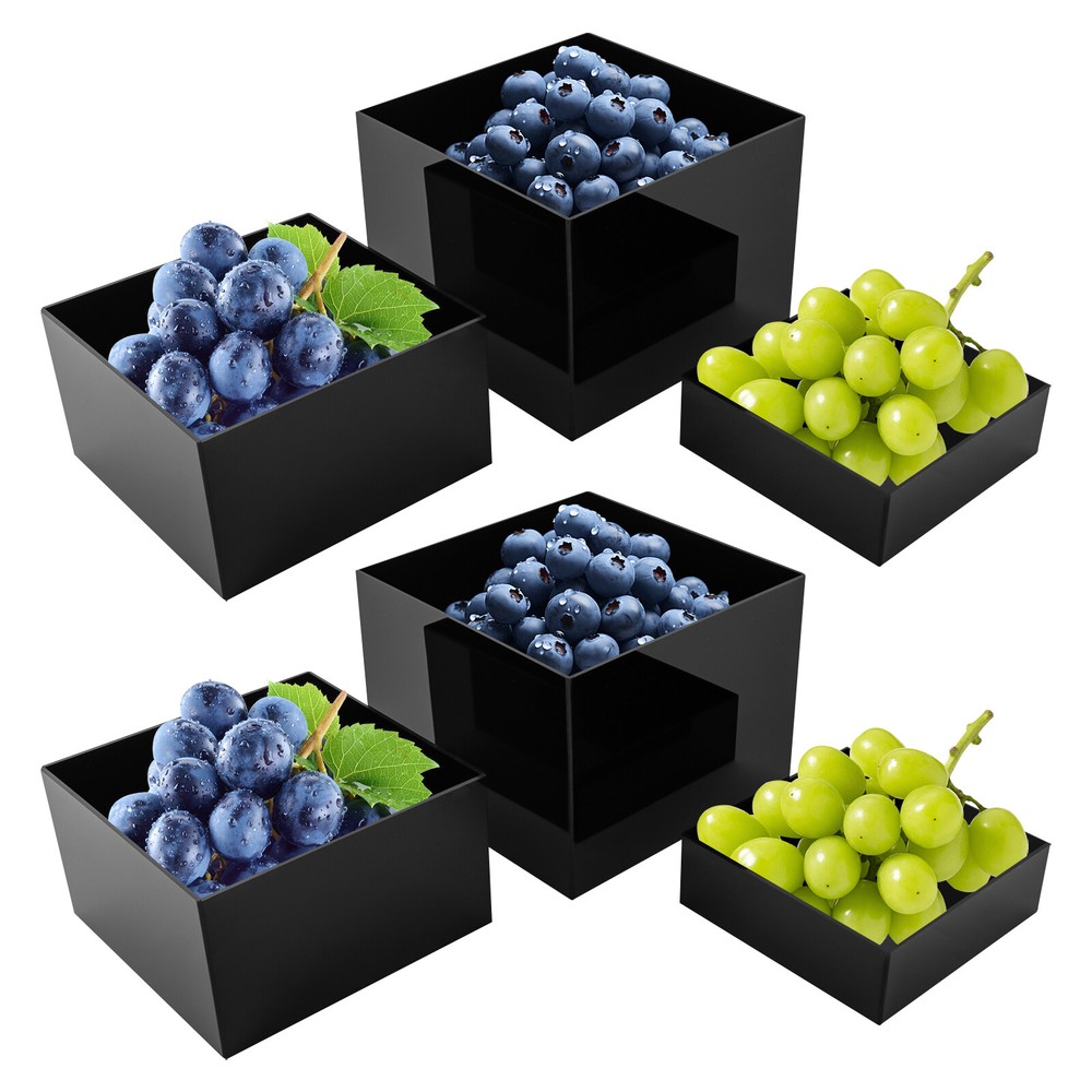 6 Pcs Acrylic Display Risers Acrylic Boxes Acrylic Display Nesting Cubes Black