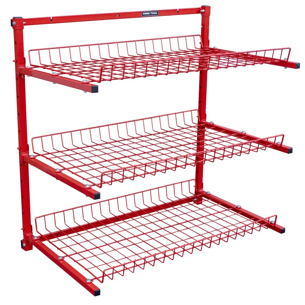 Omni Tool 3-Level Wall Mounted Garage Storage Rack, Heavy Duty, Adjustable