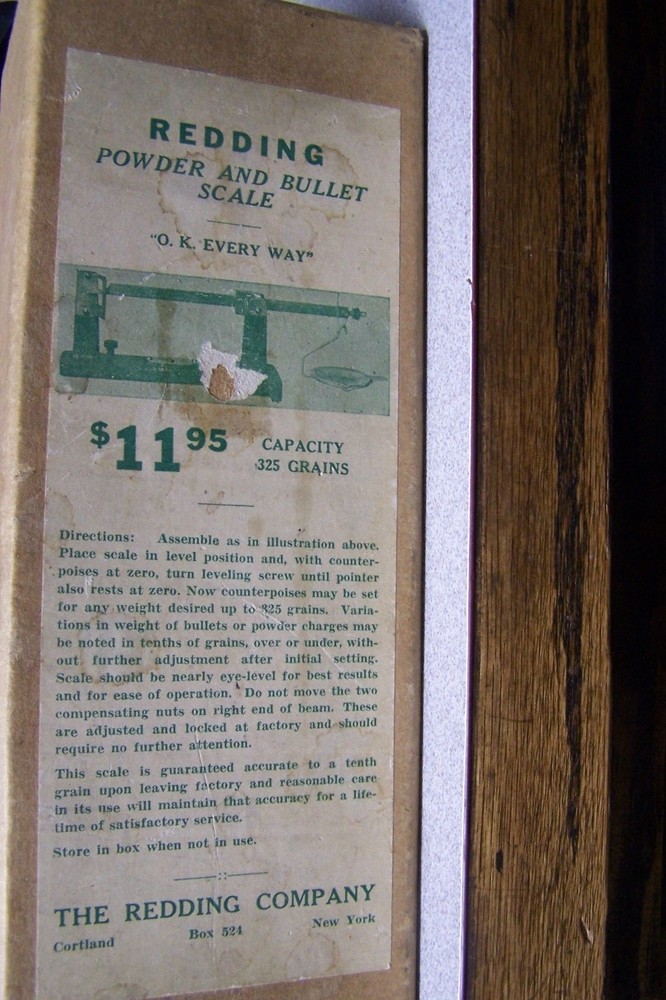 REDDING POWER AND BULLET SCALE VINTAGE up dated