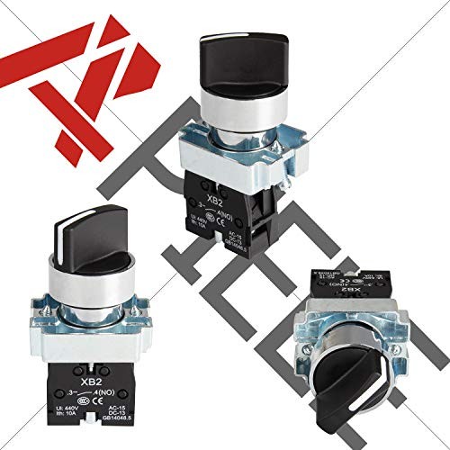 (Pack of 2) 22mm 2 Position Selector Switch Maintained 2 Position Maintained