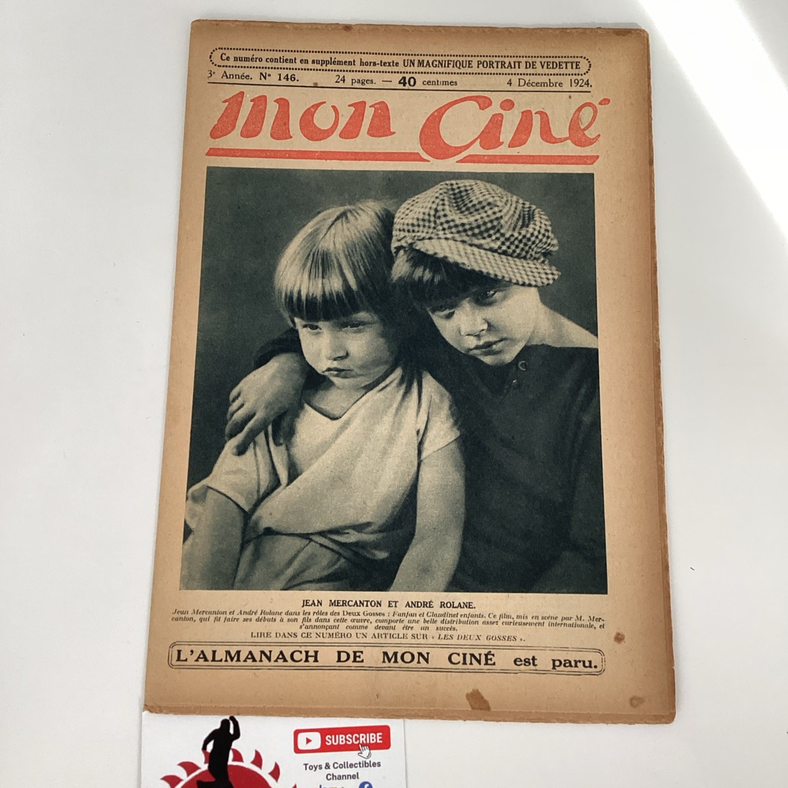 1924 MON CINE JEAN MERCANTON ET ANDRE ROLANE HORROR FILM MOVIE FRENCH MAGAZINE