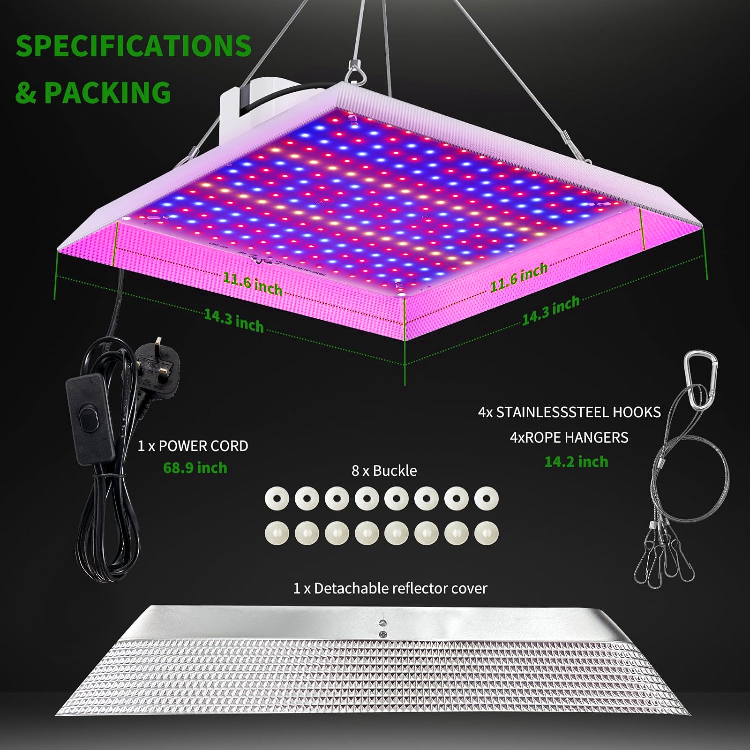 1200W LED Grow Light Hydroponic Full Spectrum Indoor Veg Flower Plants Tent Lamp