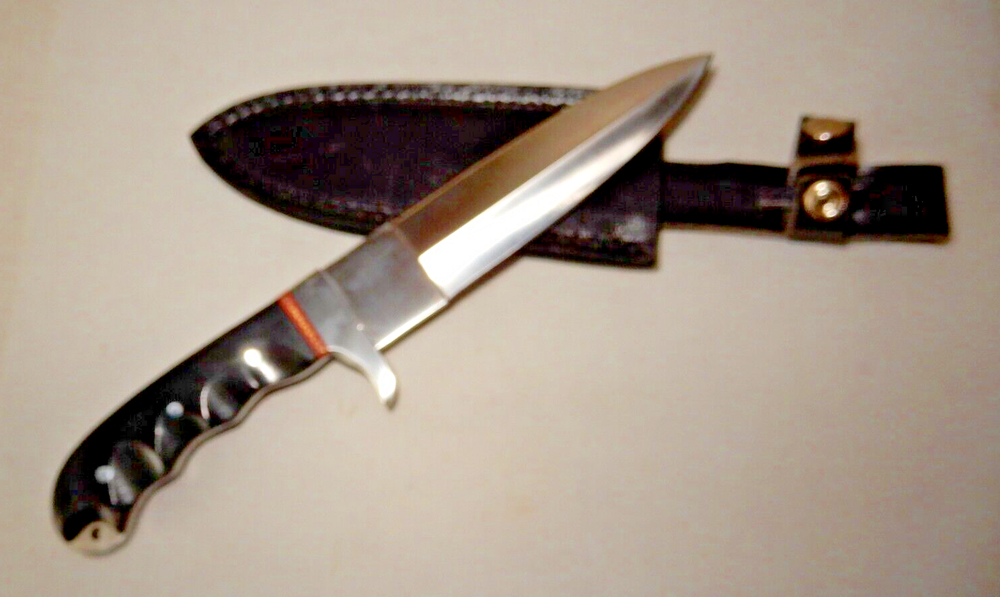 MASSIVE D2 Force 11 1/2" Dagger with Leather Sheath NEVER USED - DISPLAYED ONLY