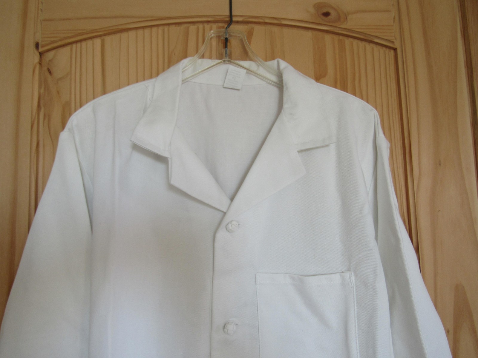 Lab Coat Long Jacket Mens 44 White 100% Cotton Medical Doctor Pockets 22-2WT