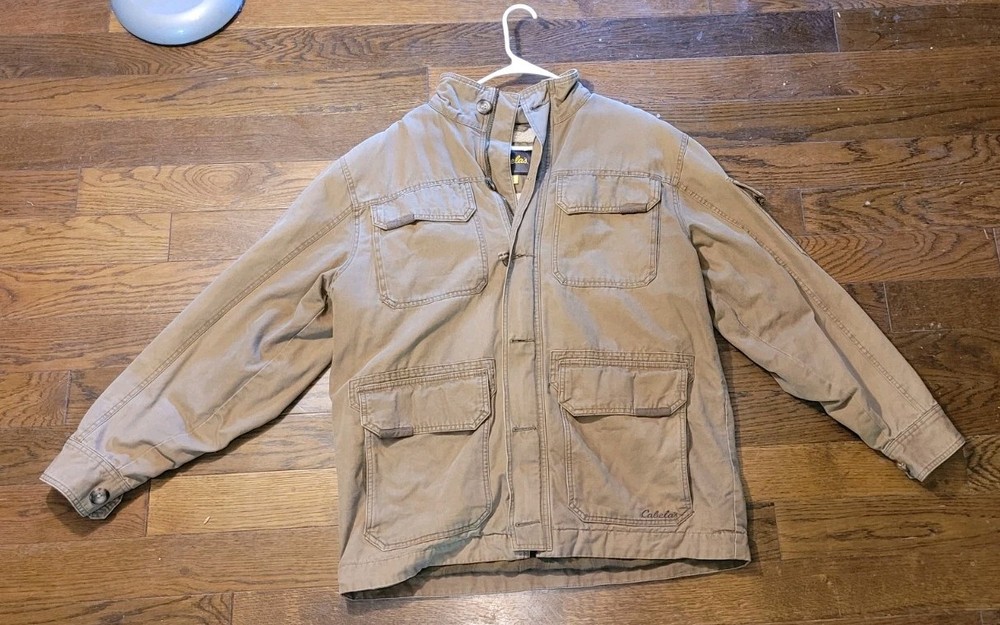 Cabelas Tan Hunting Jacket Lined Size Large Regular