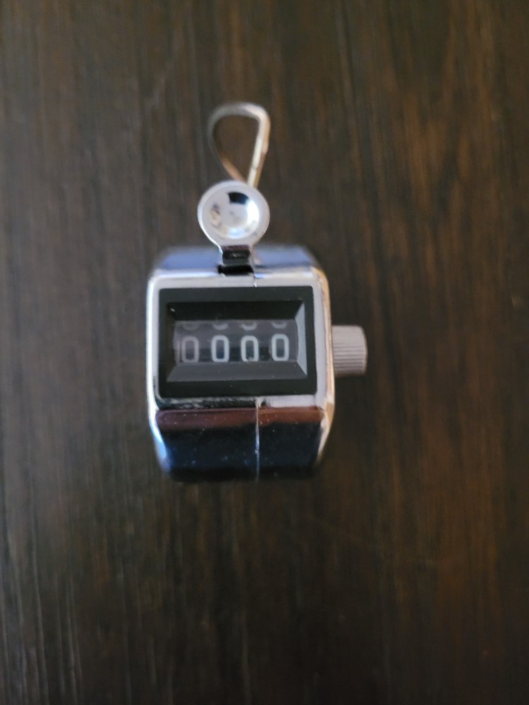 MARKWORT * HAND LAP COUNTER * 4 DIGIT * CHROME PLATED * EASY TO READ * NICE