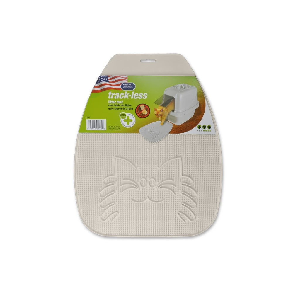 , Trackless Cat Litter Mat, White