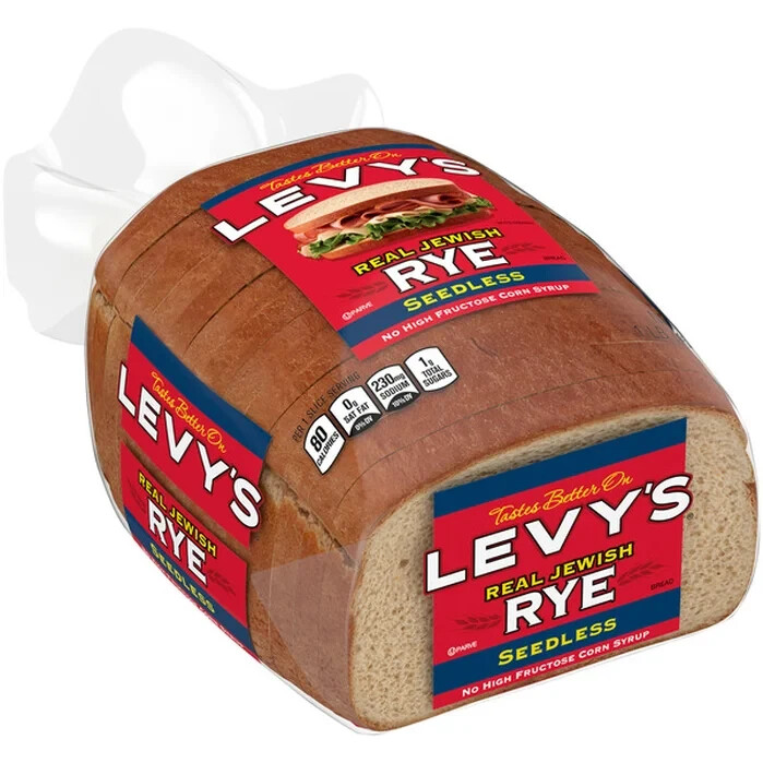 2 Loaves Levy's Seedless Rye Bread, 16 oz. each loaf