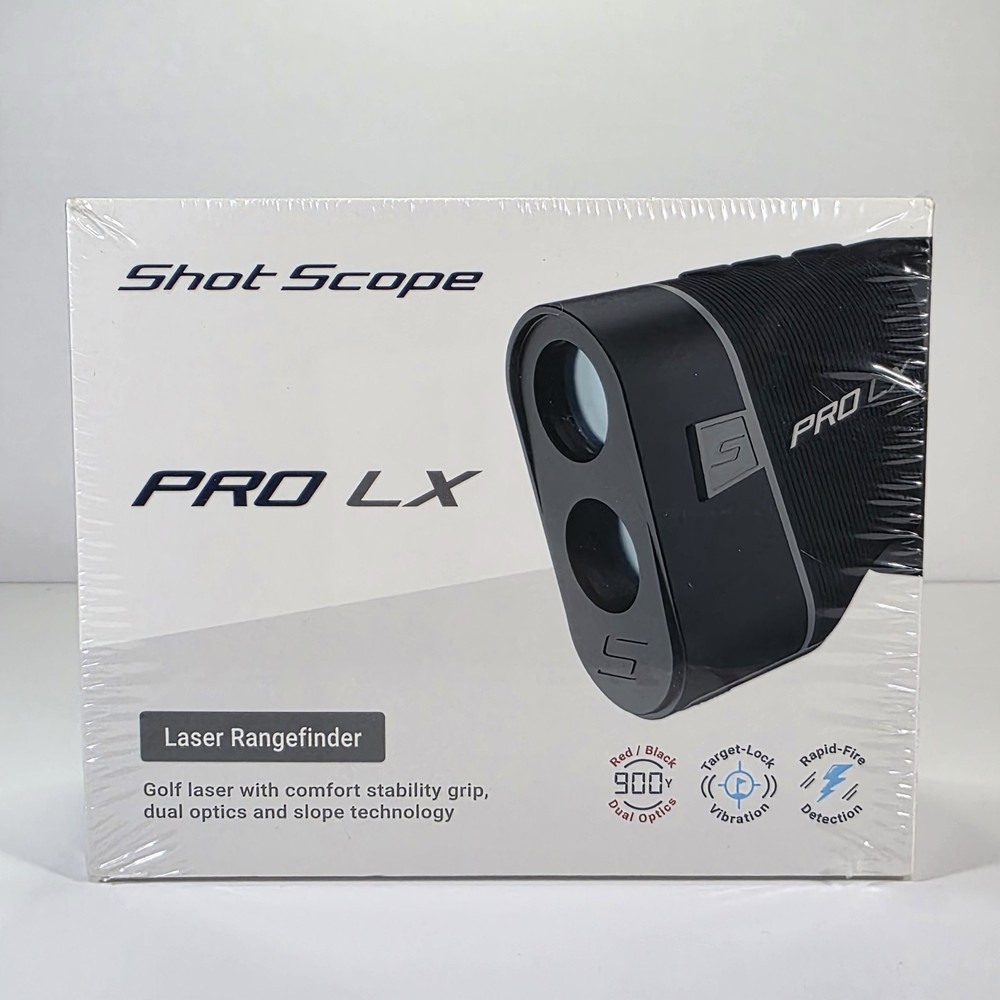 Shot Scope Pro LX Golf Laser Rangefinder Target Lock Rapid Fire Detection - Gray