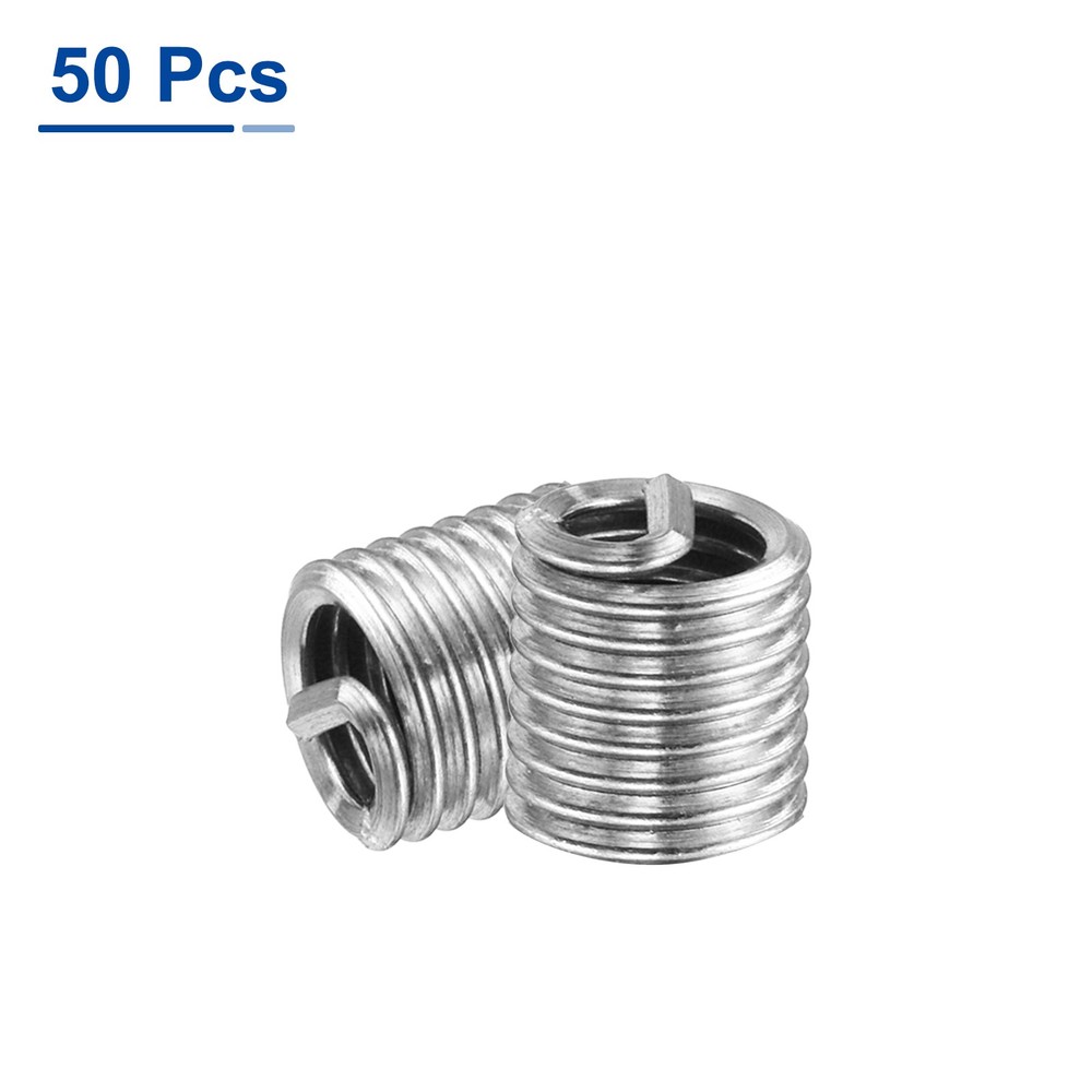 50pcs Wire Thread Inserts 8-32 UNC 1.5D Helical Threaded Sleeve Thread Repair