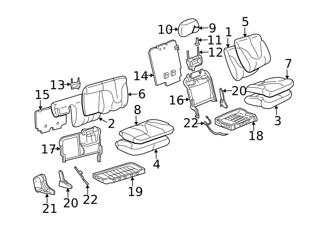 Genuine GM Seat Back Pad 88977807