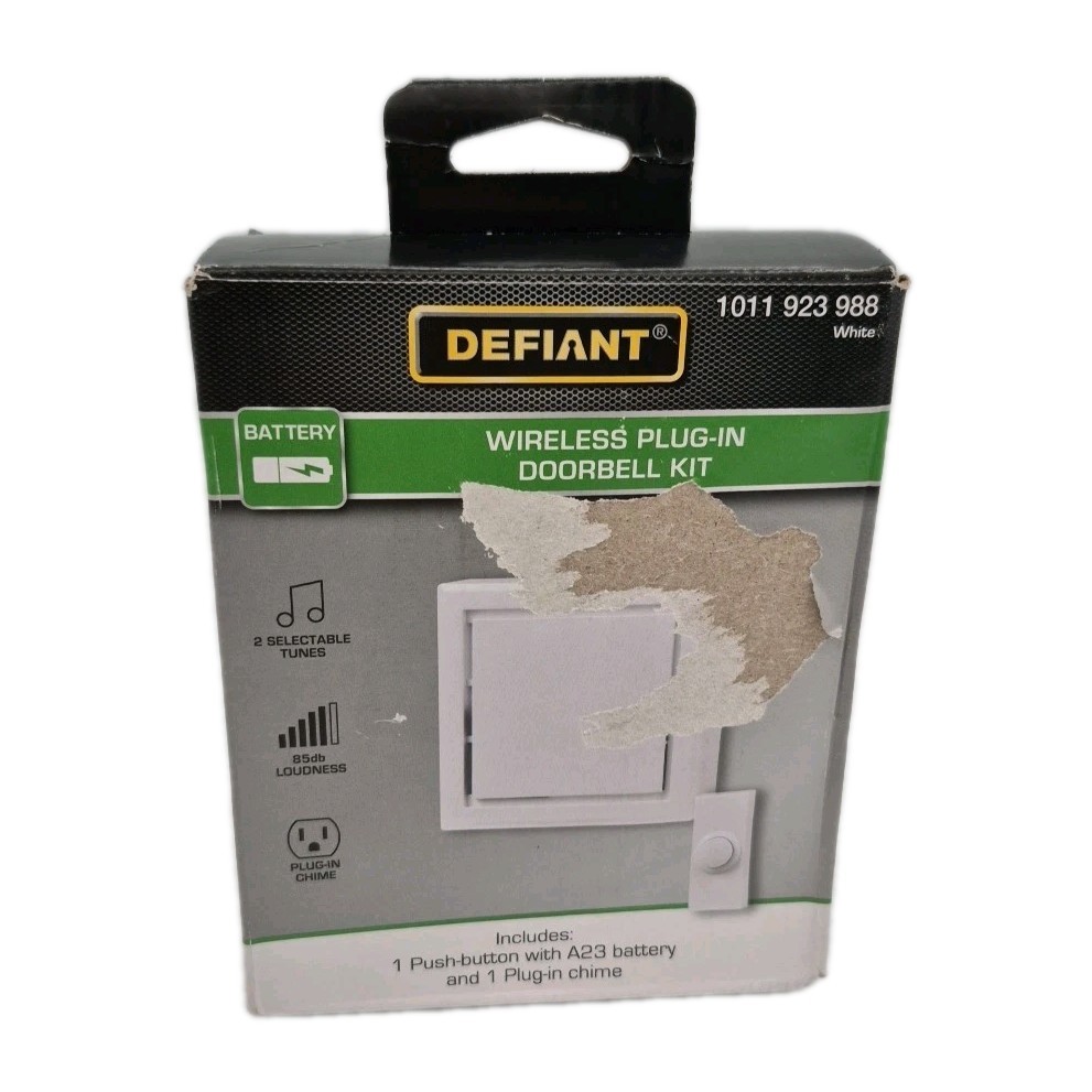 Wireless Plug-In Doorbell Kit with NO PUSH BUTTON, White