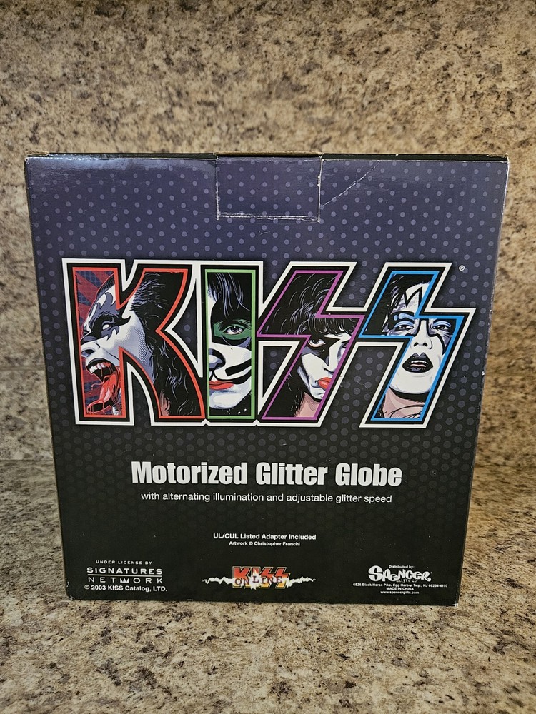 KISS 2003 Motorized Glitter Globe Spencer's Signature Network Lighted W Box