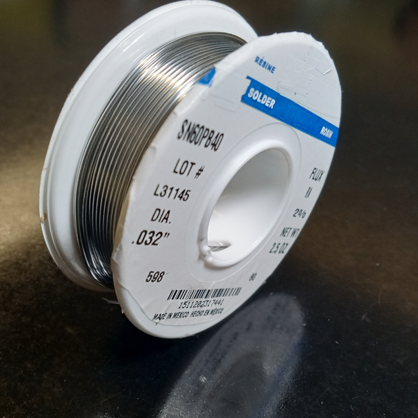 60Sn40Pb Rosin Core Solder RA2% .032" 2.5oz