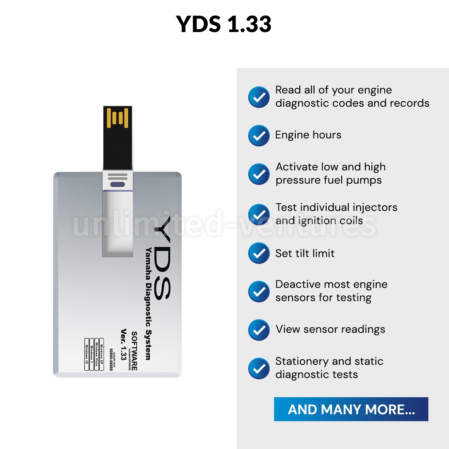 Diagnostic cable adapter kit for Yamaha YDS Marine Outboard WaveRunner Jet Boat