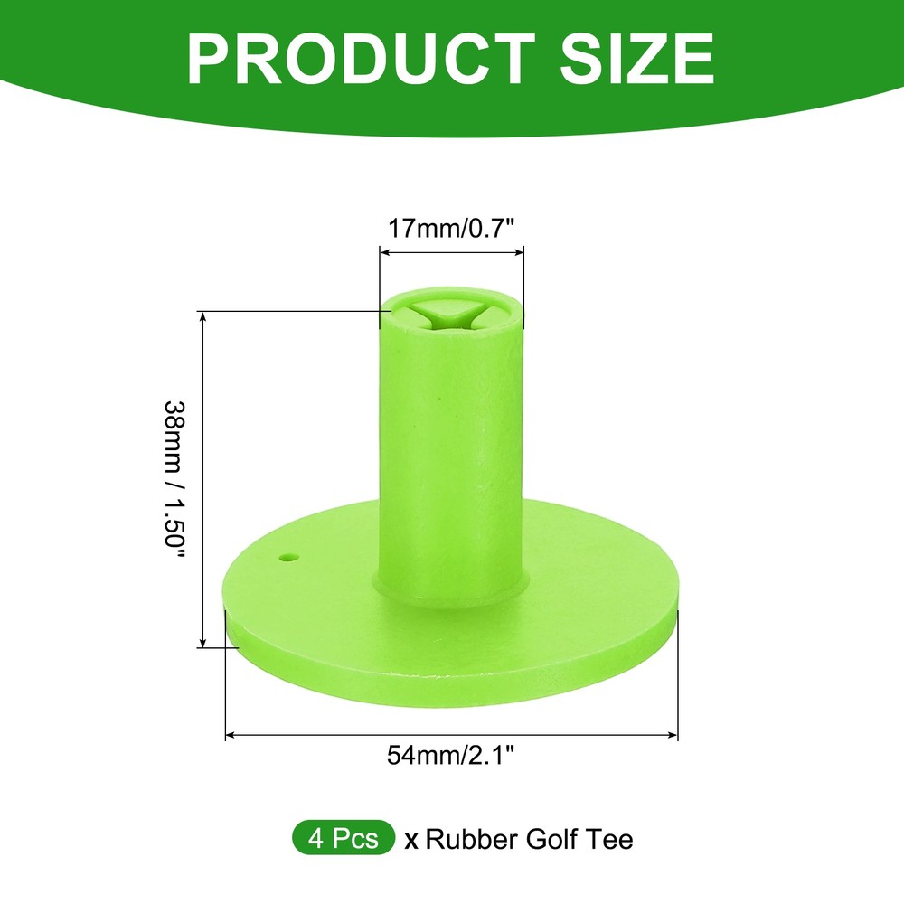Rubber Golf Tee, 1.5Inch Golf Practice Tees Training Driving Range, Green