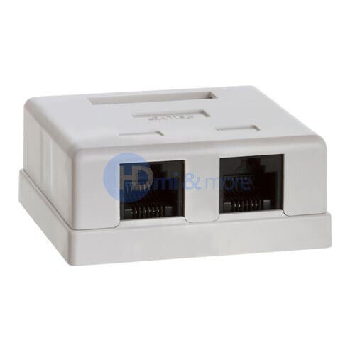 4x Double Hole Surface Mount Box Keystone Jack Cat5 Cat5e 2 Port