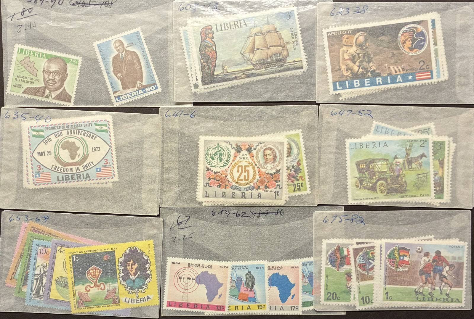 Liberia Collection 65+ Sets All Mint NH 1960s-70s Regular and Airmail Sets