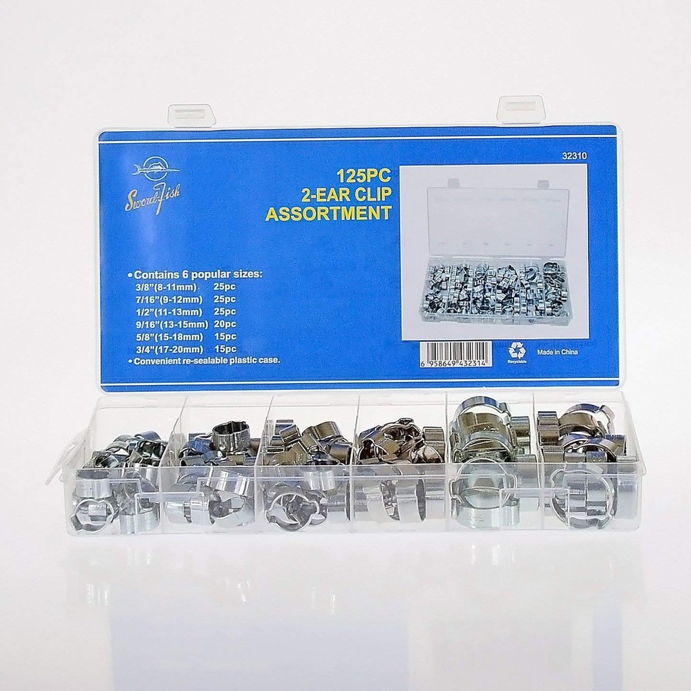 Swordfish 32310-125pc 2-Ear Clamp Assortment