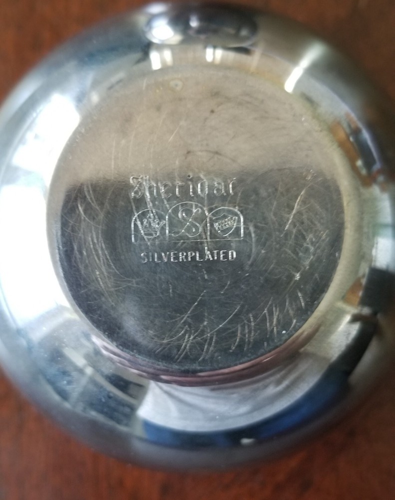 Lot of 2 Vintage Sheridan Silver on Copper Punch Cups Rolly Polly