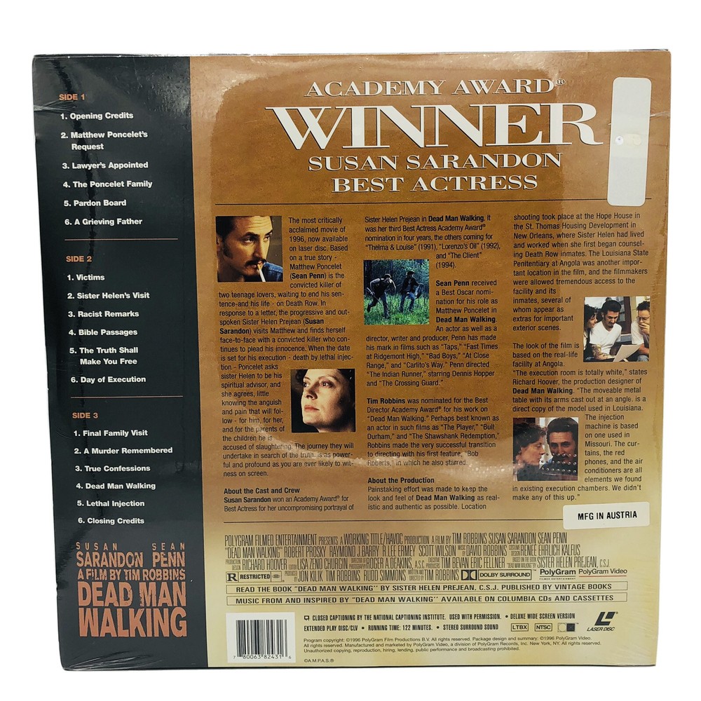 Dead Man Walking Laserdisc Sean Penn