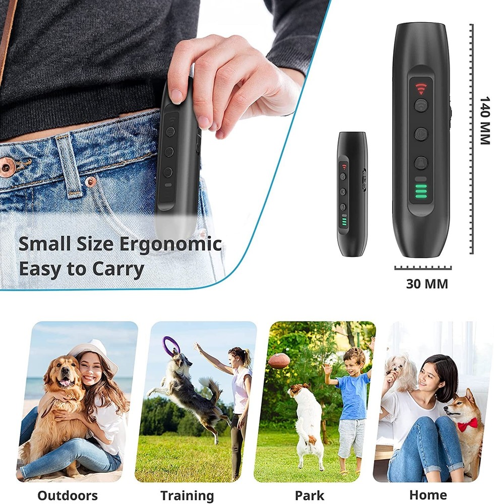 LED Ultrasonic Dog Trainer Barking Control Device Pet Repeller Training Tool