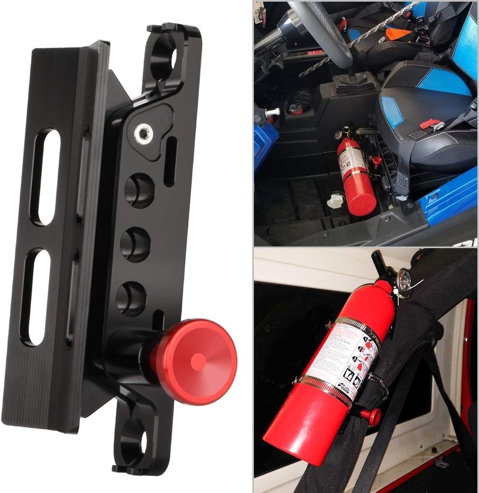 Quick Release Roll Bar Fire Extinguisher Mount Bracket Holder w/ 4 Fixing Clips