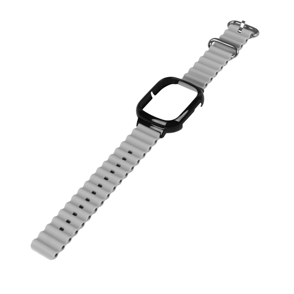 Watch Silicone Strap With Built In PC Case Adjustable Wristband (Gray )