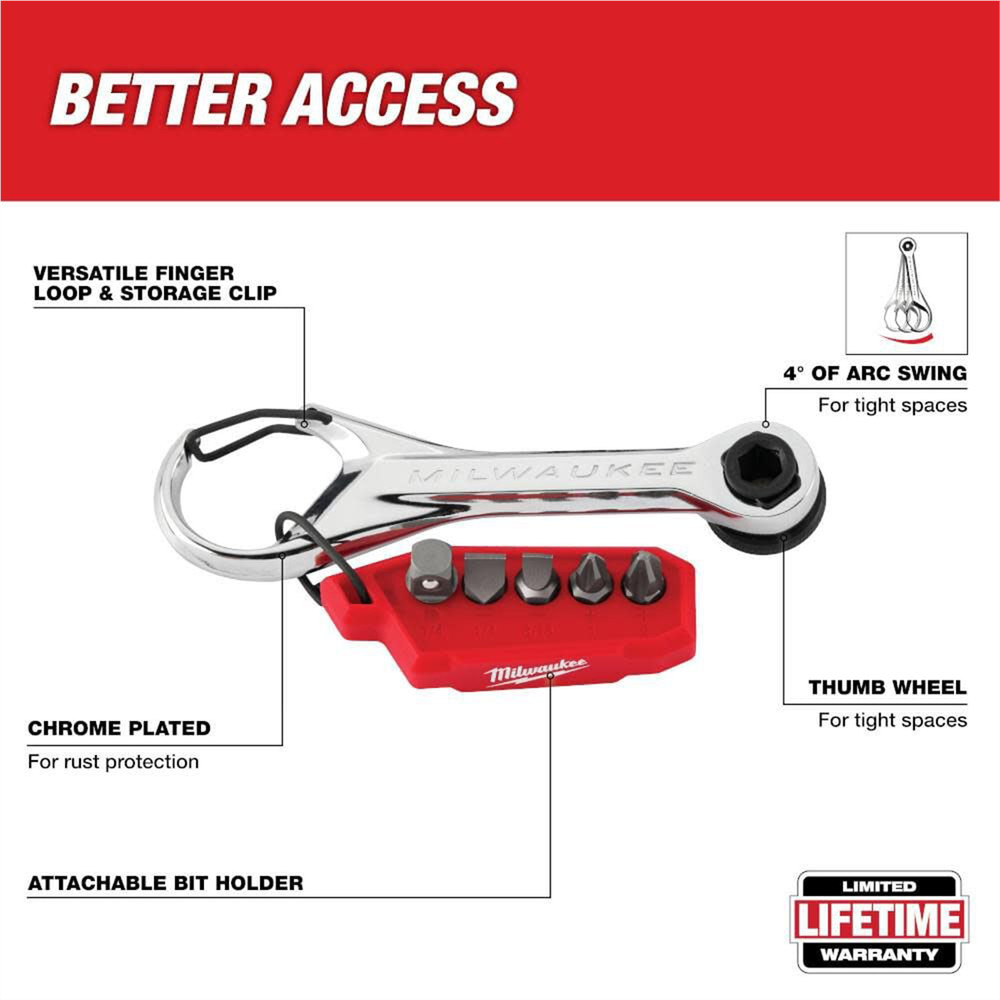 Milwaukee Tool 7-in-1 Multi-Bit Mini Ratchet