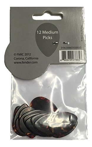Fender 358 Shape Classic Celluloid Picks - 12 Count Medium From Japan
