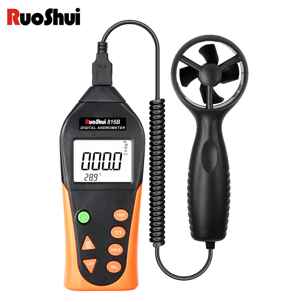 Digital Pro CFM Anemometer HVAC Wind Speed Meter Air Flow Velometer Temp Tester