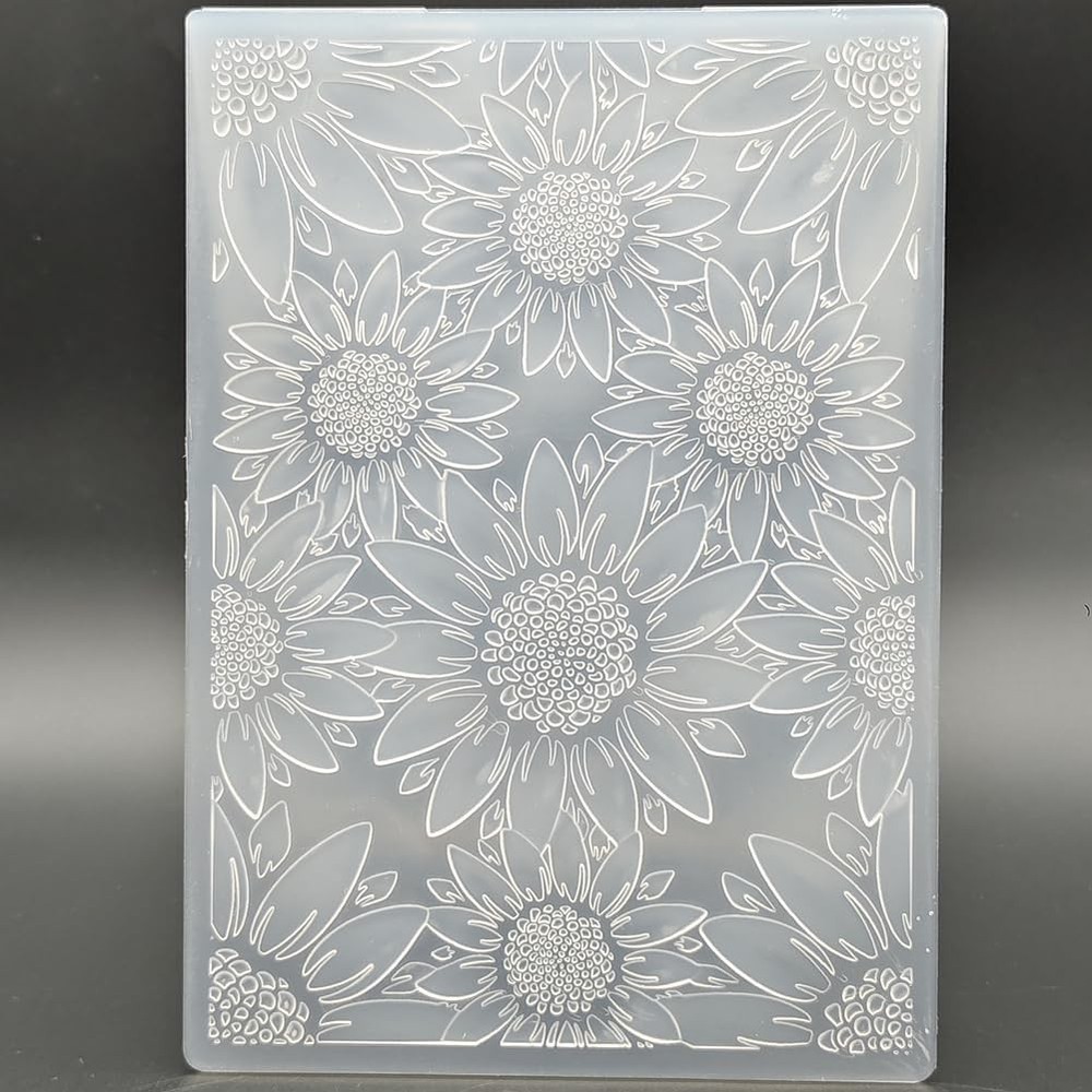 Plastic Embossing Folder 5x7" Big Flowers Pattern Paper Crafts Plastic Textured