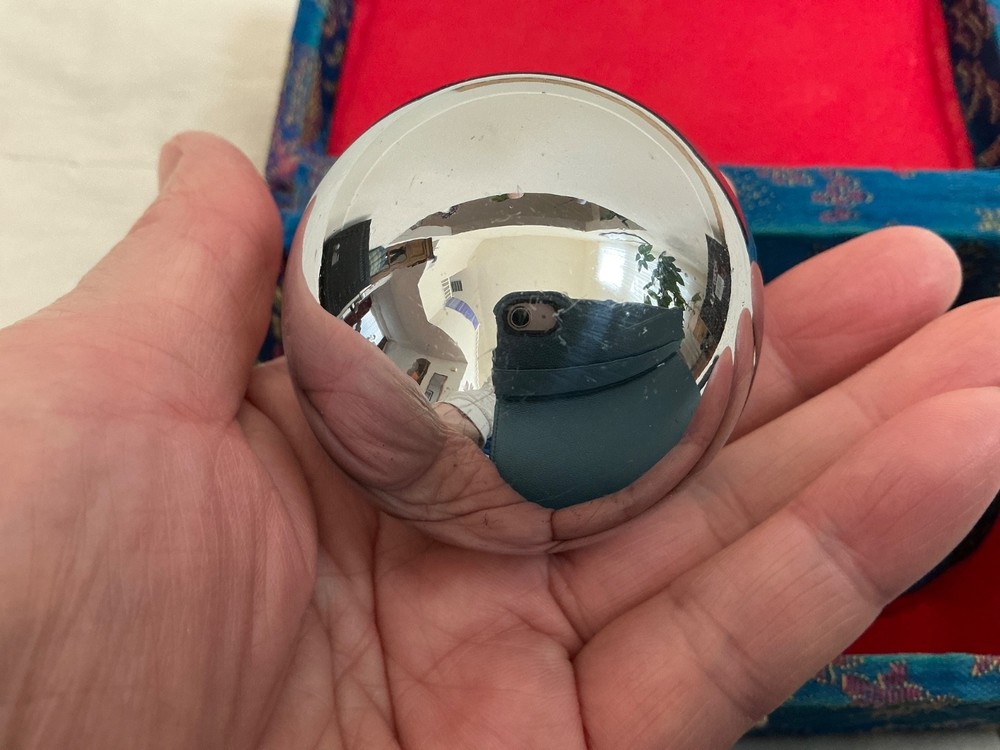 Baoding Balls 50MM Solid Chrome Hand Exercise Therapy De-Stressor SET OF 2