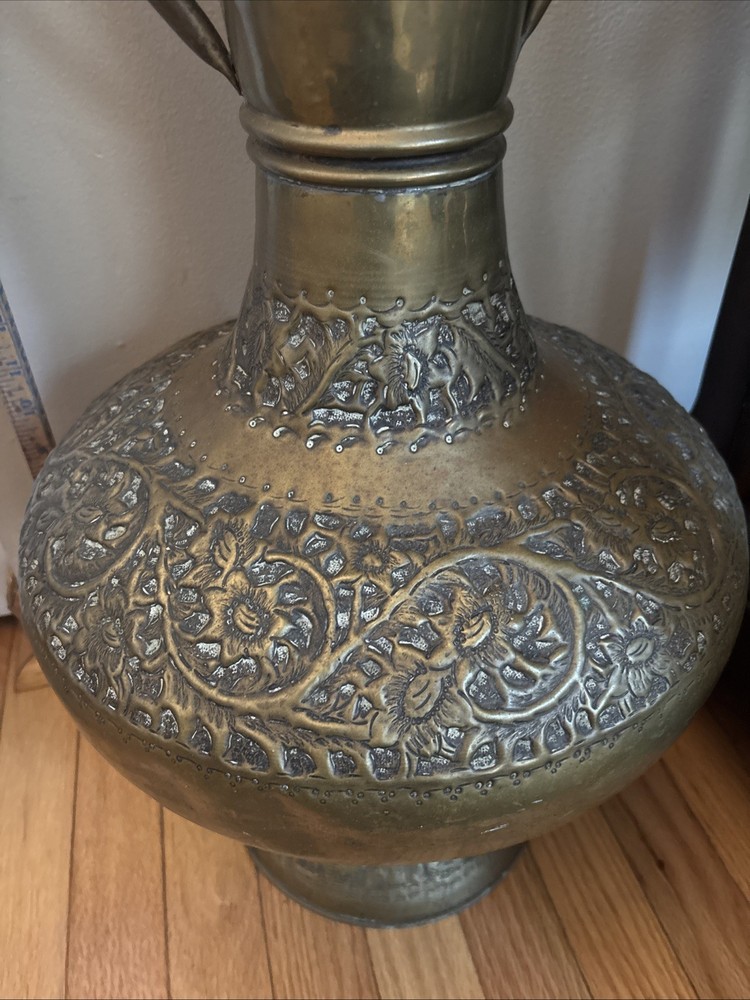 Vintage Hammered Brass Ewe 29.5” TALL