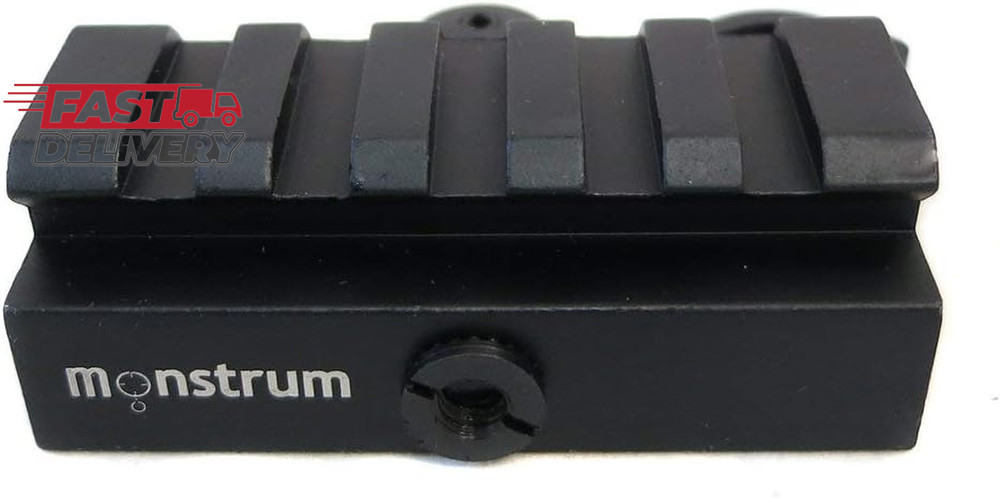 Monstrum Tactical Low Profile Picatinny Riser Mount with Quick Release, for Red