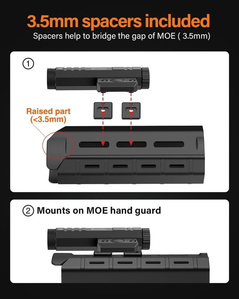 TOUGHSOUL Mlok Tactical Flashlight 2400 Lumen with Momentary Strobe Function,...