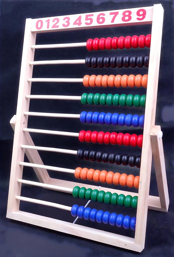 Wooden Counting Number Frame, 10 Rows Abacus for Kids Learning Math